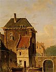Carabain Paintings - A Canal In Ghent by Jacques Carabain